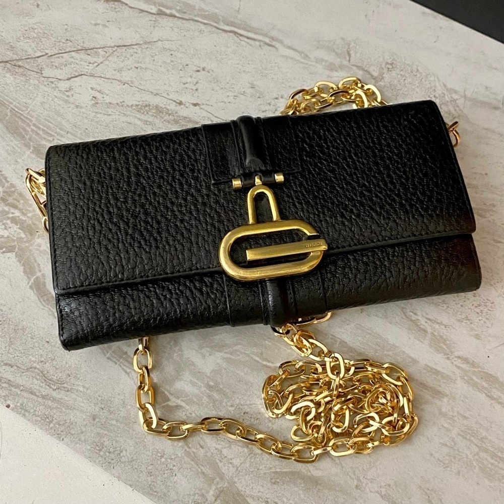 GUCCI G Logo Leather Wallet to Crossbody Bag 💼 - Picture 5 of 16